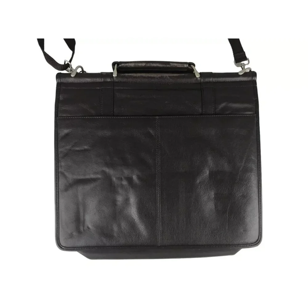 Wilsons Leather Unisex Brown Detachable Strap Top Handle Briefcase Document Case